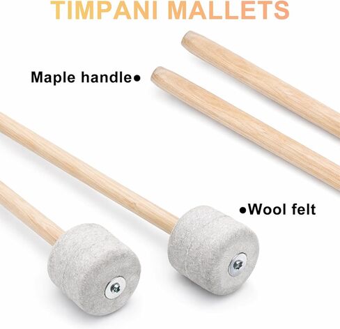 Timpani Mallets, 2 PCS Drum Mallets 13.22 Inches Soft Felt Drum Mallet Anti-Slip Bass Percussion Sticks Felt Mallet Percussion Instrument Accessories for Marimba Xylophone Glockenspiel Tongue Drums in Saudi Arabia
