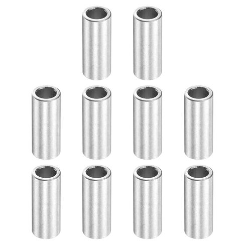 uxcell 10Pcs Aluminum Spacer 3/8" OD x 1/4" ID x 15/16" Length Screw Standoff Bushing Plain Finish Unthreaded Round Metal Spacer for Screws Bolts and Rods, Silver in Saudi Arabia