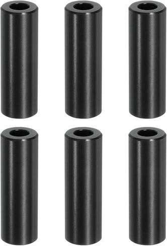 PATIKIL 6PCS Aluminum Spacers, 1/4" x 1/2" Metal Spacers Aluminum 1-1/2" L Spacer Screw Standoff Round Unthreaded Standoff Bushing for 1/4inch Screw Bolts, Black Black in Saudi Arabia