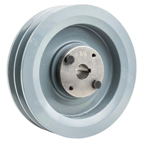 2BK67H/H-3/4 Compressor 6.5" Dual Groove Belt B Section 5L Pulley - for Masterdrive Mechanical Power Transmis Part - Cast Iron Pulley Replacement - w/ 3/4" Sheave Bushing Gray Solid Steel in Saudi Arabia