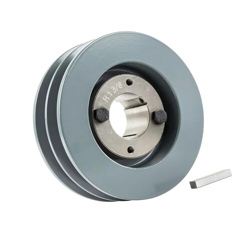 2BK52H/H1-3/8 Compressor 5" Dual Groove Pulley 2 Belt B Section 5L - for Masterdrive Air Compressor Power Transmission Part - Cast Iron Pulley Replacement - w/ 1-3/8" Sheave Bushing Gray Solid Steel in Saudi Arabia