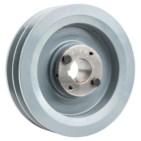 2BK67H/H-1-3/16 Compressor 6.5" Dual Groove Belt B Section 5L Pulley - for Masterdrive Mechanical Power Transmis Part - Cast Iron Pulley Replacement w/ 1-3/16" Sheave Bushing - Gray Solid Steel in Saudi Arabia