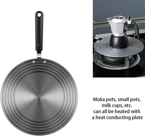 Thawing Plate Heat Diffuser for Gas Stove Non Slip Pot Protection Aluminum Alloy Round with Handle(28cm 11.02inch) in Saudi Arabia