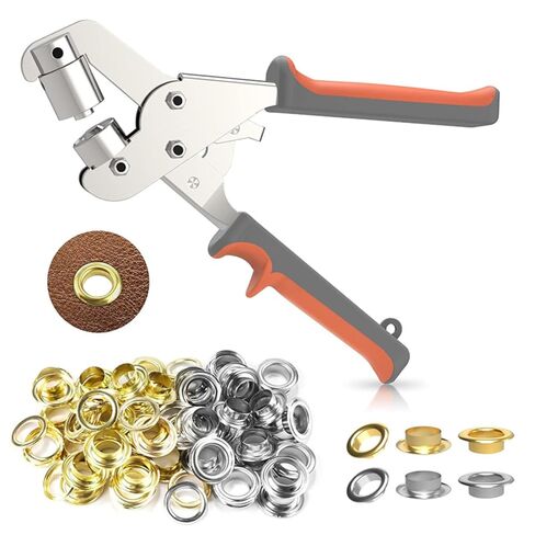 Grommet Tool Kit with 500 Pcs 3/8 Inch Eyelets, Manual Grommet Press Plier with Hole Punch, 250 Silver & 250 Gold Grommets for Tarp, Canvas, Banner, Fabric, Vinyl and Leather Craft in Saudi Arabia
