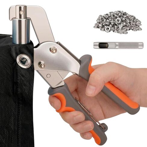 Grommet Tool Kit with 500 Pcs 3/8 Inch Eyelets, Manual Grommet Press Plier with Hole Punch, 250 Silver & 250 Gold Grommets for Tarp, Canvas, Banner, Fabric, Vinyl and Leather Craft in Saudi Arabia