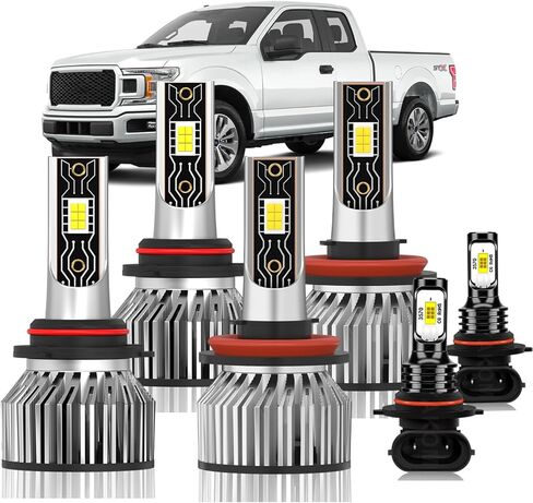 Compatible for 2016 2017 2018 2019 2020 2021 2022 2023 Toyota Tacoma Light Bulbs H9 High Beam H8/H11 Low Beam H11 Fog Lights 6000K White Light Combo Kit Plug-N-Play Powersports Bulbs 6-Pack in Saudi Arabia
