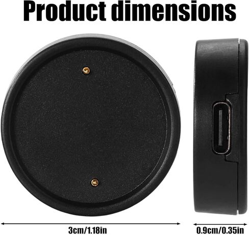 2pcs Type-C Magnetic Charging Dock for Amazfit Bip6/Bip 6 / Active2 / Active 2 Square Smart Watch, Type C Smrtwatch Charger Cable Replacement Charging Base Stand in Saudi Arabia
