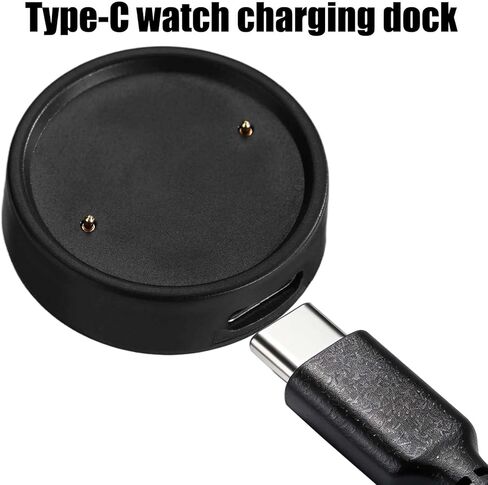 2pcs Type-C Magnetic Charging Dock for Amazfit Bip6/Bip 6 / Active2 / Active 2 Square Smart Watch, Type C Smrtwatch Charger Cable Replacement Charging Base Stand in Saudi Arabia
