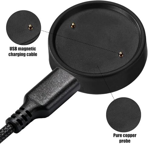 2pcs Type-C Magnetic Charging Dock for Amazfit Bip6/Bip 6 / Active2 / Active 2 Square Smart Watch, Type C Smrtwatch Charger Cable Replacement Charging Base Stand in Saudi Arabia