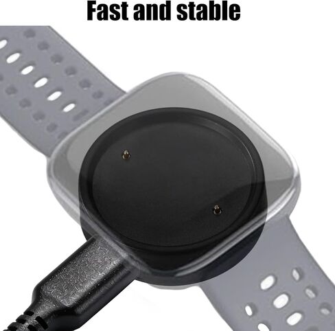 2pcs Type-C Magnetic Charging Dock for Amazfit Bip6/Bip 6 / Active2 / Active 2 Square Smart Watch, Type C Smrtwatch Charger Cable Replacement Charging Base Stand in Saudi Arabia