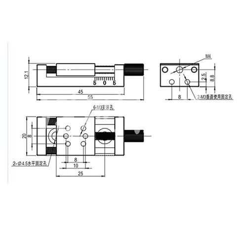 One-Dimensional Precision Slide Table, Stroke 10mm, 20 * 20mm Load 1kgf in Saudi Arabia