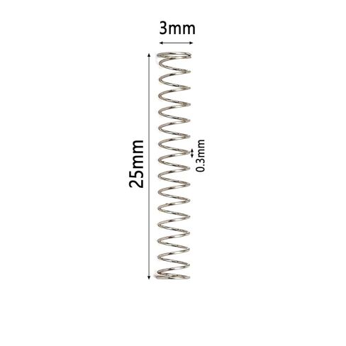 TOP-Vigor 10Pcs Compression Spring 3mm OD 0.3mm Wire Size, 25mm Free Length, Stainless Steel Extension Spring for Repairing Furniture, Toys, Cars, Mechanical and Electrical Devices in Saudi Arabia