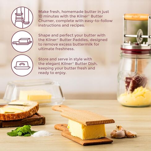 Kilner Beech Wood Butter Paddles | Set of 2 in Kuwait