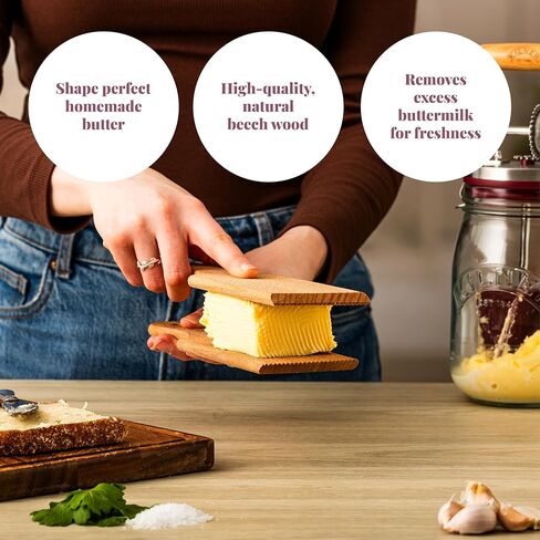 Kilner Beech Wood Butter Paddles | Set of 2 in Kuwait