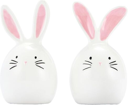 Bico Dreamy Rabbit Ceramic Hand Painted Salt & Pepper Shaker Set, Easter Decoration Table Top, Dishwasher Safe in Saudi Arabia