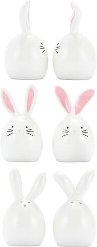 Bico Dreamy Rabbit Ceramic Hand Painted Salt & Pepper Shaker Set, Easter Decoration Table Top, Dishwasher Safe in Saudi Arabia