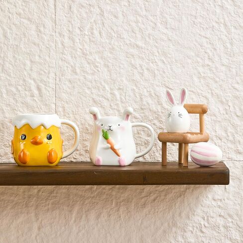 Bico Dreamy Rabbit Ceramic Hand Painted Salt & Pepper Shaker Set, Easter Decoration Table Top, Dishwasher Safe in Saudi Arabia