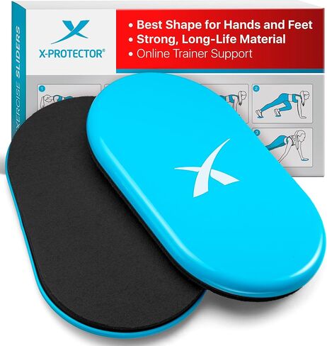 X-Protector Sliders for Working Out - 2 PCS - Double-Sided Exercise Sliders for Hard & Carpeted Floors - Gliders for Exercising - Premium Workout Sliders - Core Sliders for Any Surfaces! (2025) in Saudi Arabia
