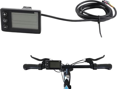 S866 دراجة كهربائية عرض LCD متر، عداد السرعة، عداد المسافات، 24 فولت 36 فولت 48 فولت لوحة تحكم سكوتر كهربائي مع قابس SM لمقود 0.9 بوصة أسود in Kuwait