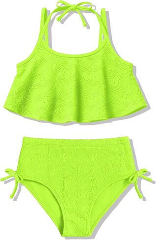 الفتيات ملابس السباحة 2 قطعة انتفض بيكيني مجموعات الرسن الأشرطة قابل للتعديل ثوب السباحة الأزهار الفتيات ملابس السباحة 7-16Y in Kuwait
