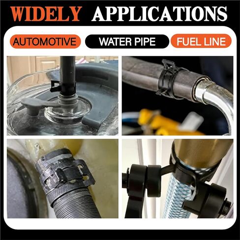 324Pcs 6-38mm Spring Band Hose Clamp Assortment Kit, 23 Sizes Black Pipe Clip for Fuel Line, Silicone Hose, Air Tube,Water Pipe Fasteners with Clamp Plier, Hose Removal Plier and Tweezers in Kuwait