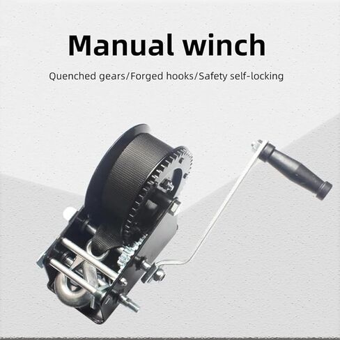 3500LBS Hand Winch with 32.8ft Wire Rope - Safety Self-Locking, Two-Way Ratchet - Portable Winch for Boat Trailers, Trucks, Ships, and Mobile Applications in Saudi Arabia