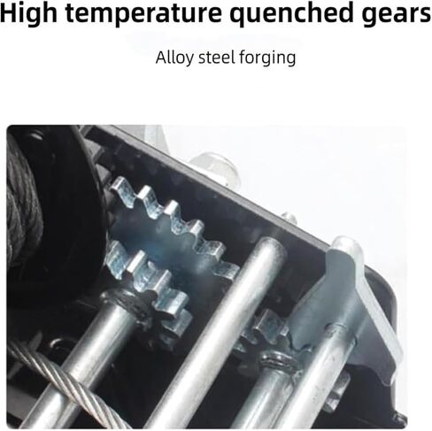 3500LBS Hand Winch with 32.8ft Wire Rope - Safety Self-Locking, Two-Way Ratchet - Portable Winch for Boat Trailers, Trucks, Ships, and Mobile Applications in Saudi Arabia
