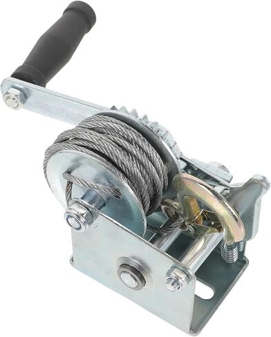 500LB Heavy Duty Marine Hand Winch, Manual Ratchet Puller with Steel Wire Cable, Small Boat Trailer Winch for Secure Hoisting and Pulling in Saudi Arabia