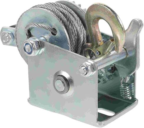 500LB Heavy Duty Marine Hand Winch, Manual Ratchet Puller with Steel Wire Cable, Small Boat Trailer Winch for Secure Hoisting and Pulling in Saudi Arabia