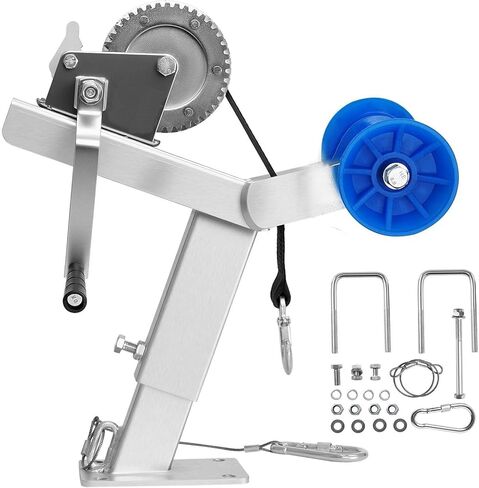 Adjustable Boat Trailer Winch Post with Roller, 1200Lbs Ratchet Winch, 8m, Universal Trailer Parts for Motorboats, Fishing Boats, Speedboats - Durable & Reliable in Saudi Arabia
