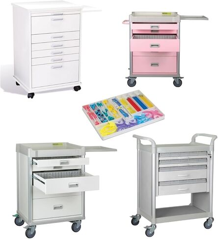 3/Pieces Dental 3/Section Large Drawer Organizer Tray, Dental Supply Cart Section Divided White Tray for Medical/Dental Supply in Kuwait