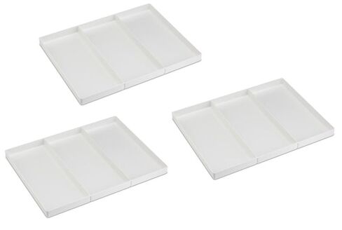 3/Pieces Dental 3/Section Large Drawer Organizer Tray, Dental Supply Cart Section Divided White Tray for Medical/Dental Supply in Kuwait