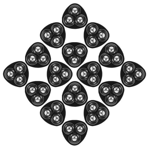 SOLUSTRE Self-Adhesive 3-Ball Mini Caster Wheels 360° Swivel Appliance Casters for Kitchen Equipment, Small Furniture Rollers, Black Steel Bearing Wheels 16pcs in Saudi Arabia