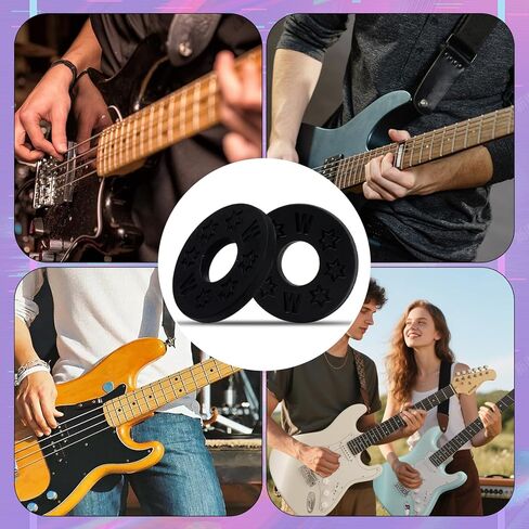 12Pair Rubber Strap Locks For Guitar, 0.98'' Guitar Strap Blocks/Silicone Strap Locks Guitar, Blocks Guitar Locks Strap Protector, Premium Silicone Safety Lockings, Acoustic Guitar Strap Adapter in Saudi Arabia