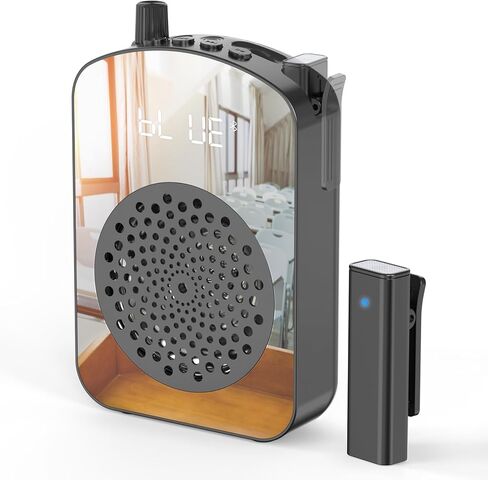 مضخم صوت برونوس A10 لاسلكي مع شحن وتخزين ميكروفون لافالير، مضخم صوت محمول مع مكبر صوت ميكروفون صغير، مضخم صوت صغير للفصول الدراسية، والكلام، والتدريب في الهواء الطلق (بيج) in Kuwait