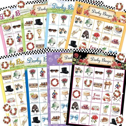 Fancy Land Horse Bingo Games Cards 24 Player Derby Party Bingo Game Western Birthday Party Favors in Saudi Arabia