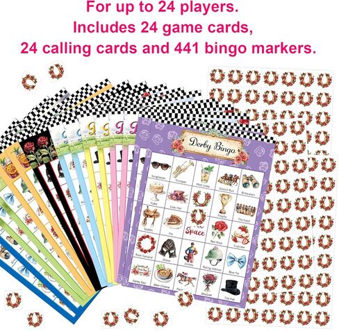 Fancy Land Horse Bingo Games Cards 24 Player Derby Party Bingo Game Western Birthday Party Favors in Saudi Arabia