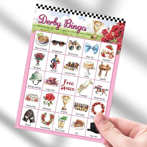 Fancy Land Horse Bingo Games Cards 24 Player Derby Party Bingo Game Western Birthday Party Favors in Saudi Arabia