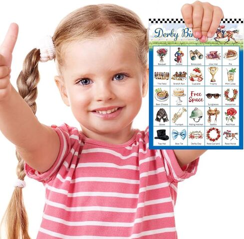 Fancy Land Horse Bingo Games Cards 24 Player Derby Party Bingo Game Western Birthday Party Favors in Saudi Arabia