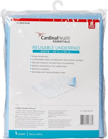 Cardinal Health Essentials Reusable Underpad Polyester / Rayon 36X54 ZRUP3654R 3 Pads in Saudi Arabia