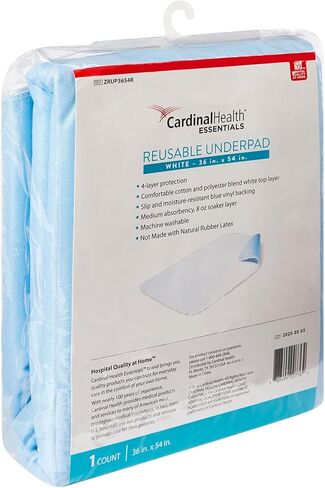 Cardinal Health Essentials Reusable Underpad Polyester / Rayon 36X54 ZRUP3654R 3 Pads in Saudi Arabia