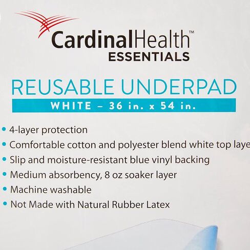 Cardinal Health Essentials Reusable Underpad Polyester / Rayon 36X54 ZRUP3654R 3 Pads in Saudi Arabia
