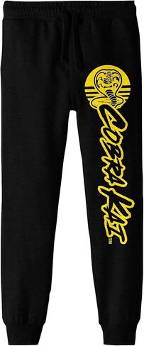 Bioworld Cobra Kai Yellow Snake Logo Youth Black Joggers in Saudi Arabia