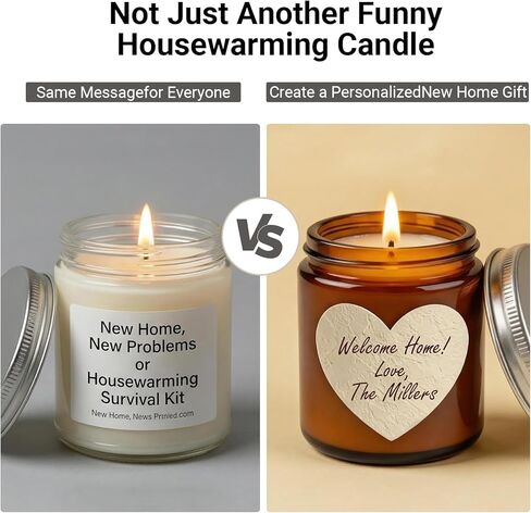 Housewarming Gifts for New Home – DIY Label Candle for Homeowners, First Apartment & Realtor Closing Gift – Customizable Funny Jar Candle, Gift Ready in Saudi Arabia