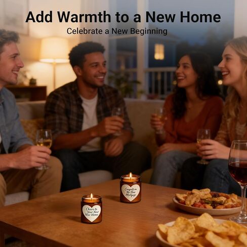 Housewarming Gifts for New Home – DIY Label Candle for Homeowners, First Apartment & Realtor Closing Gift – Customizable Funny Jar Candle, Gift Ready in Saudi Arabia