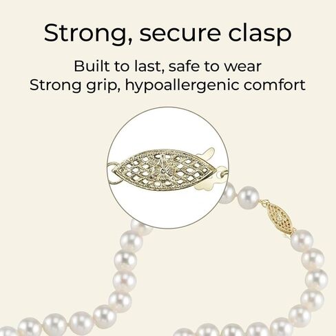 The Pearl Source Freshwater Cultured Pearl Set for Women Includes Necklace, Bracelet, and Earrings with 14K White Gold Gifts for Christmas, Holidays and Anniversary in Saudi Arabia