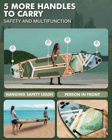 11'6"x35" Inflatable Paddle Board, 450lbs Extra Wide Stand Up Sup Board for Adults, Blow Up Paddleboard Kayak Non-Slip Stable Deck Boat for Yoga Fishing Surf in Saudi Arabia