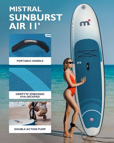 Mistral Stand Up Paddle Board, 11'x31''x6'' Inflatable SUP Yoga & Pilates Kayaking Boards, Stable and Lightweight Paddleboard for All Skill Levels, with SUP Accessories for Adults & Youth in Kuwait