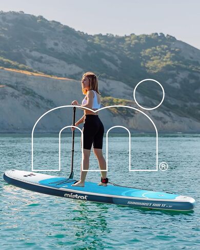 Mistral Stand Up Paddle Board, 11'x31''x6'' Inflatable SUP Yoga & Pilates Kayaking Boards, Stable and Lightweight Paddleboard for All Skill Levels, with SUP Accessories for Adults & Youth in Kuwait
