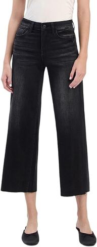 VERVET Women's Aileeah High Rise Slim Wide Leg Jeans in Kuwait